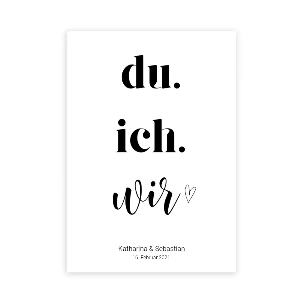 Du, ich, wir - Personalisierte Poster