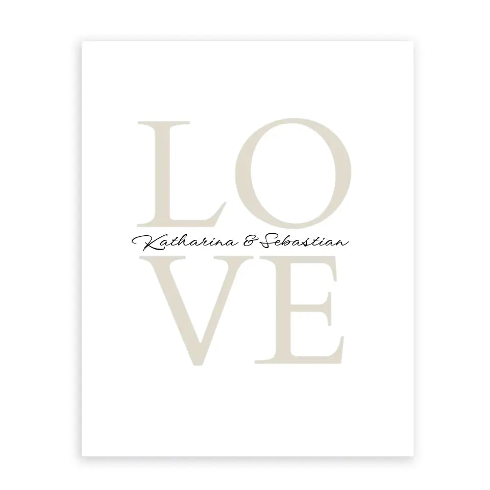 LOVE Poster - Personalisierbar mit Namen