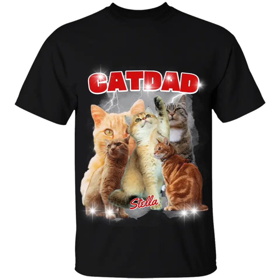 90er Bootleg - Vintage Catdad T-Shirt - Personalisiert