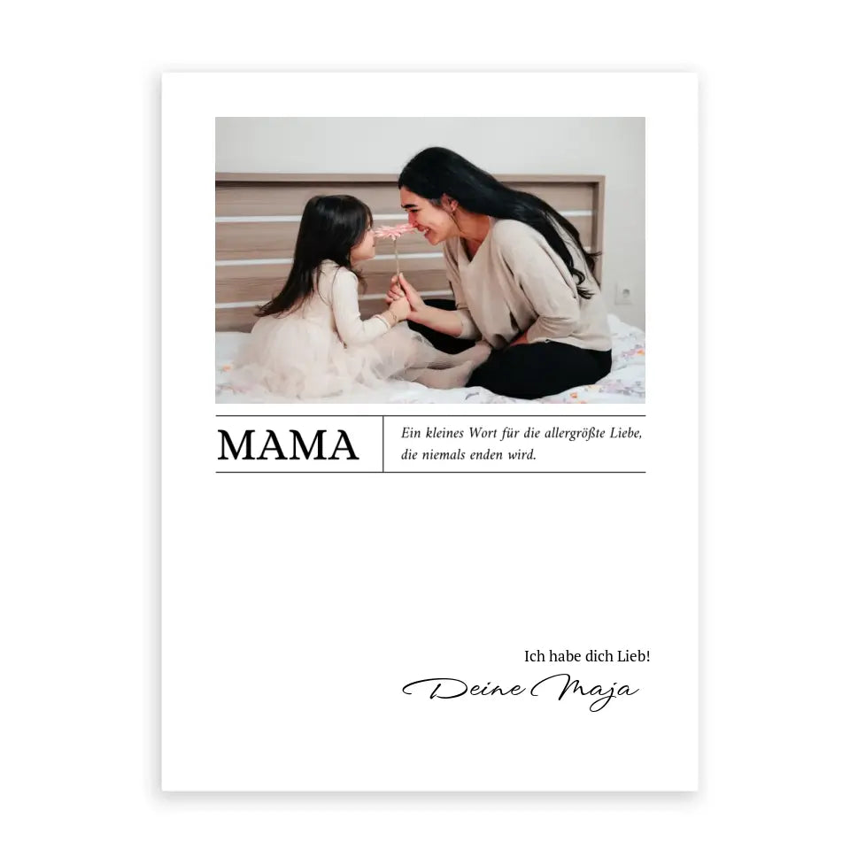 Mama Poster - Personalisierbar mit Text und Bild