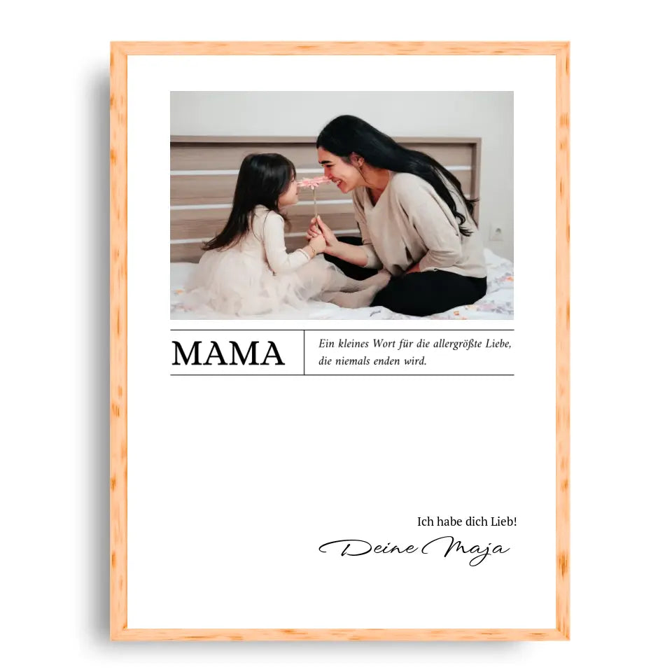 Mama Poster - Personalisierbar mit Text und Bild