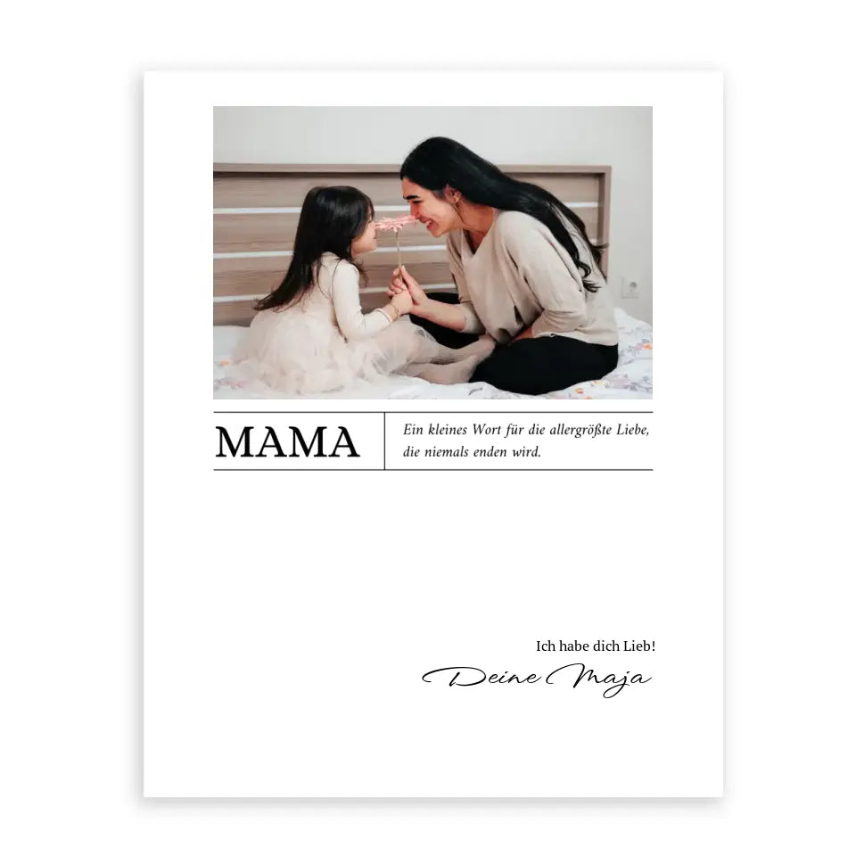 Mama Poster - Personalisierbar mit Text und Bild