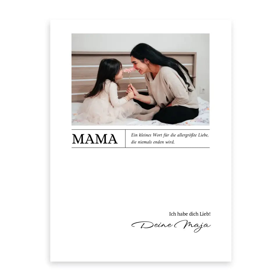 Mama Poster - Personalisierbar mit Text und Bild