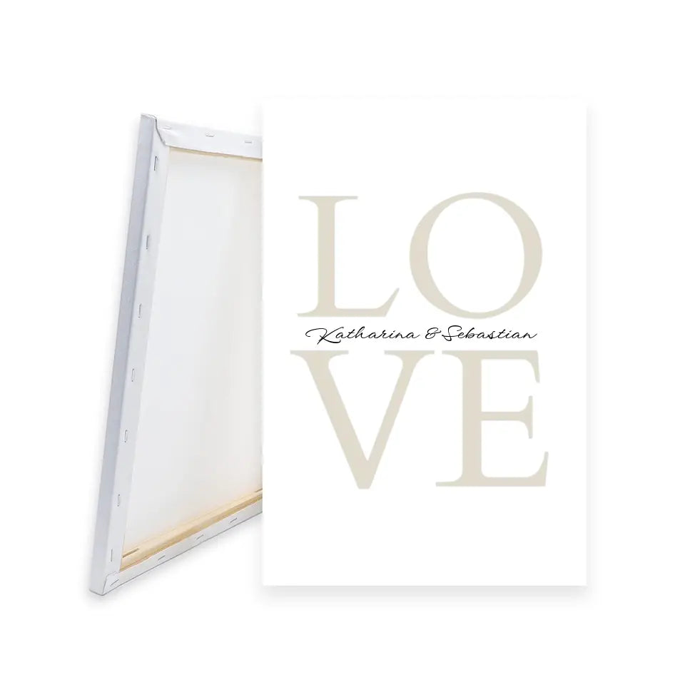LOVE Leinwand mit Namen - Personalisierte Leinwand