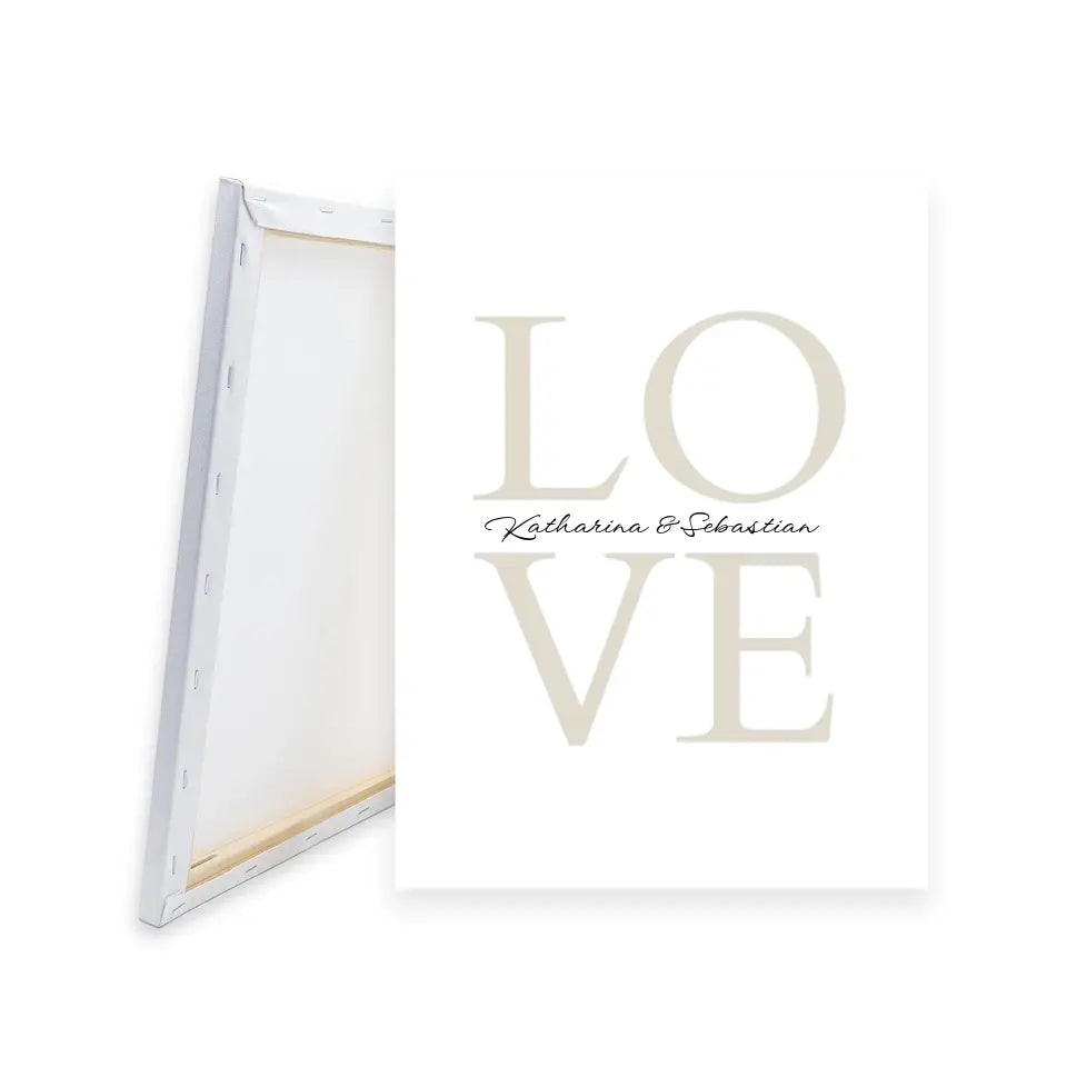 LOVE Leinwand mit Namen - Personalisierte Leinwand