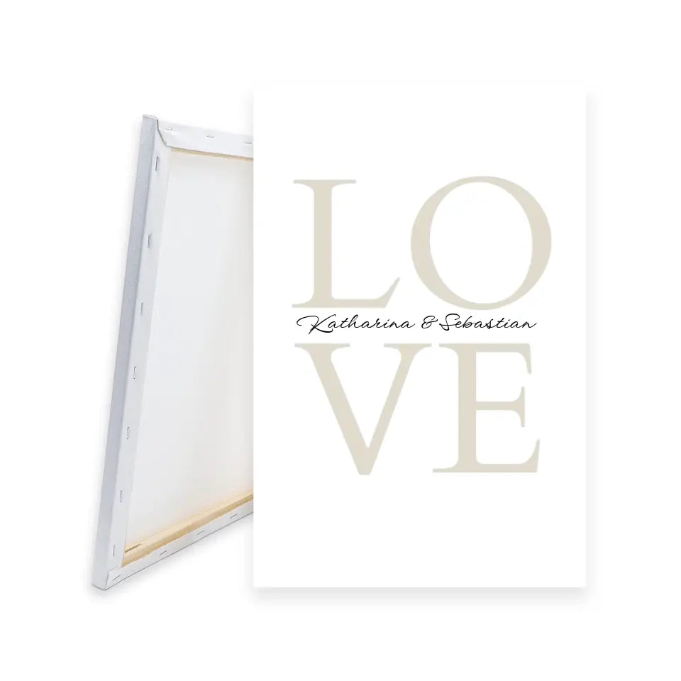 LOVE Leinwand mit Namen - Personalisierte Leinwand