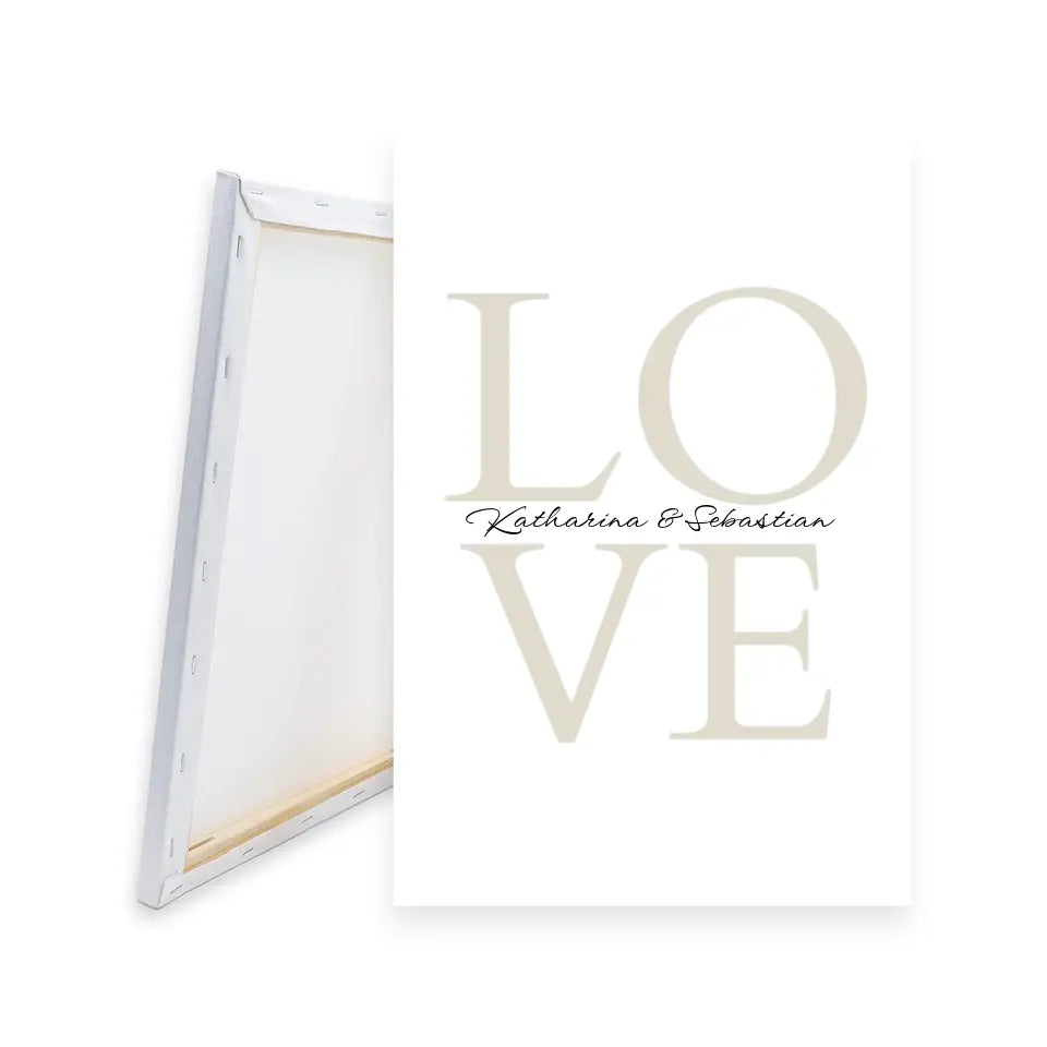 LOVE Leinwand mit Namen - Personalisierte Leinwand