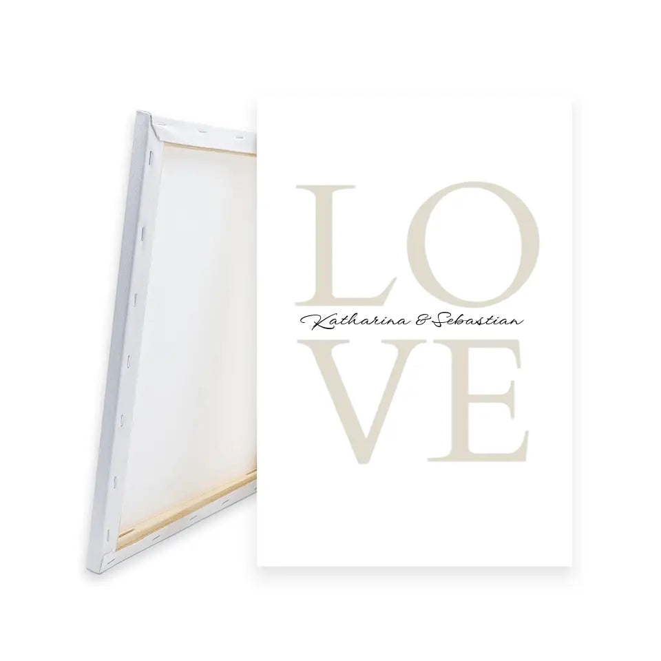 LOVE Leinwand mit Namen - Personalisierte Leinwand