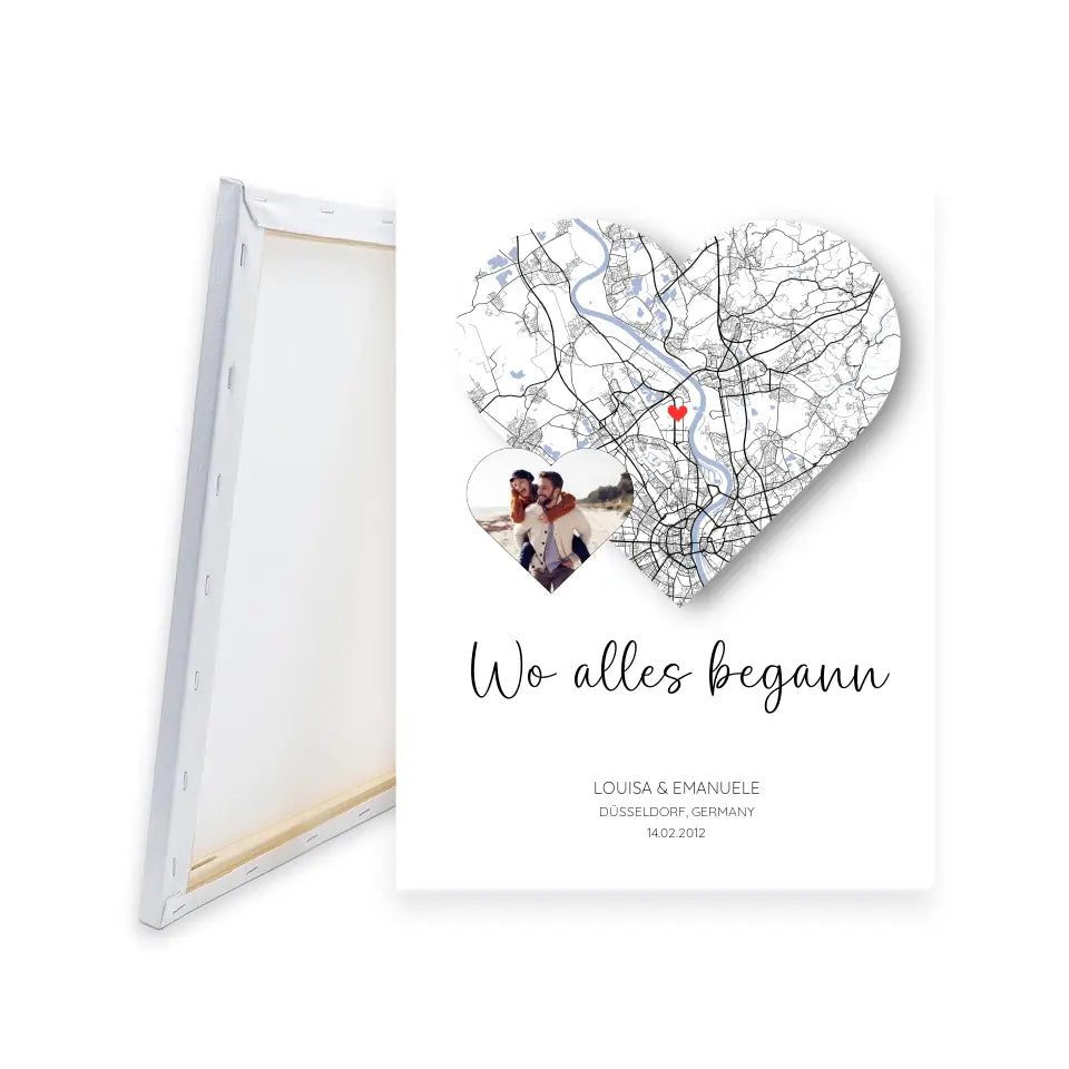 Wo alles begann Leinwand mit Foto - Personalisiert