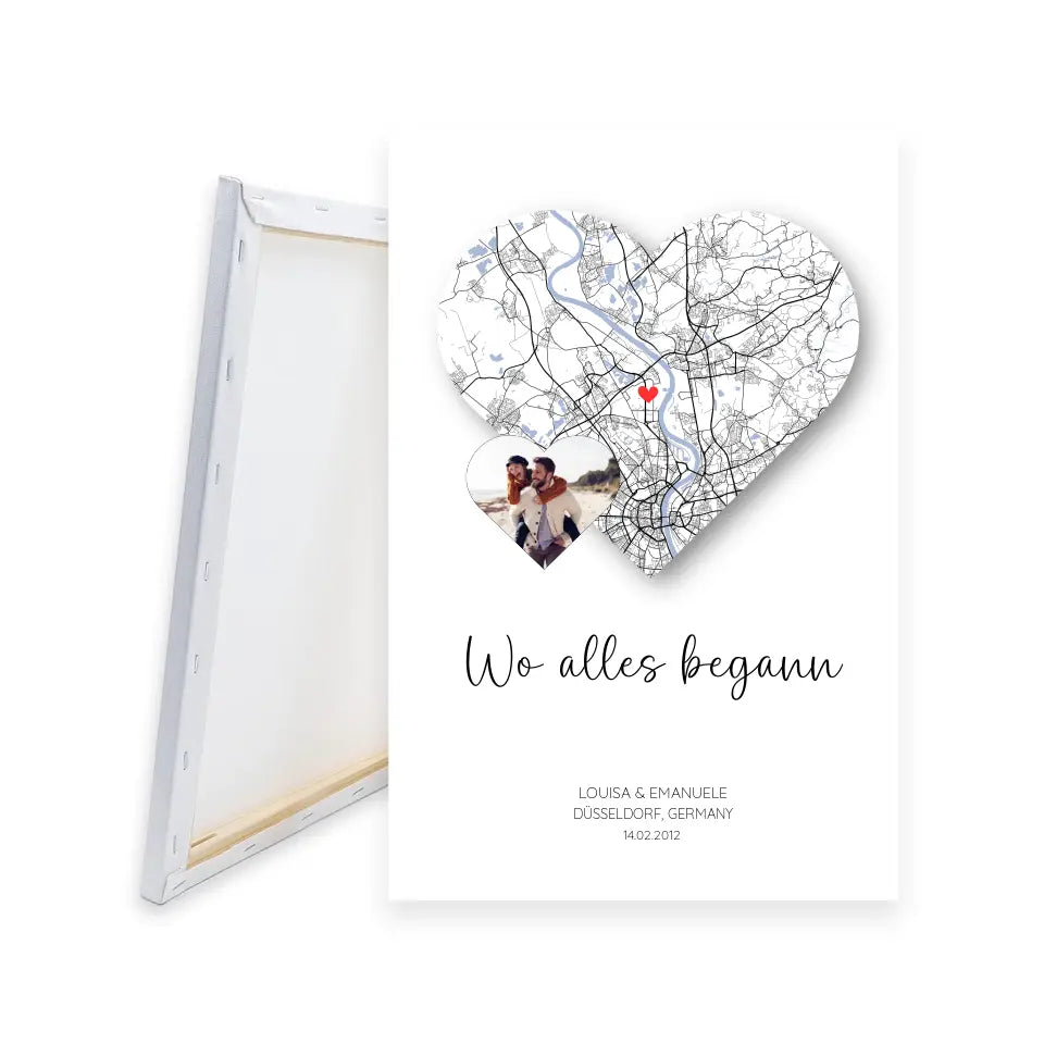 Wo alles begann Leinwand mit Foto - Personalisiert