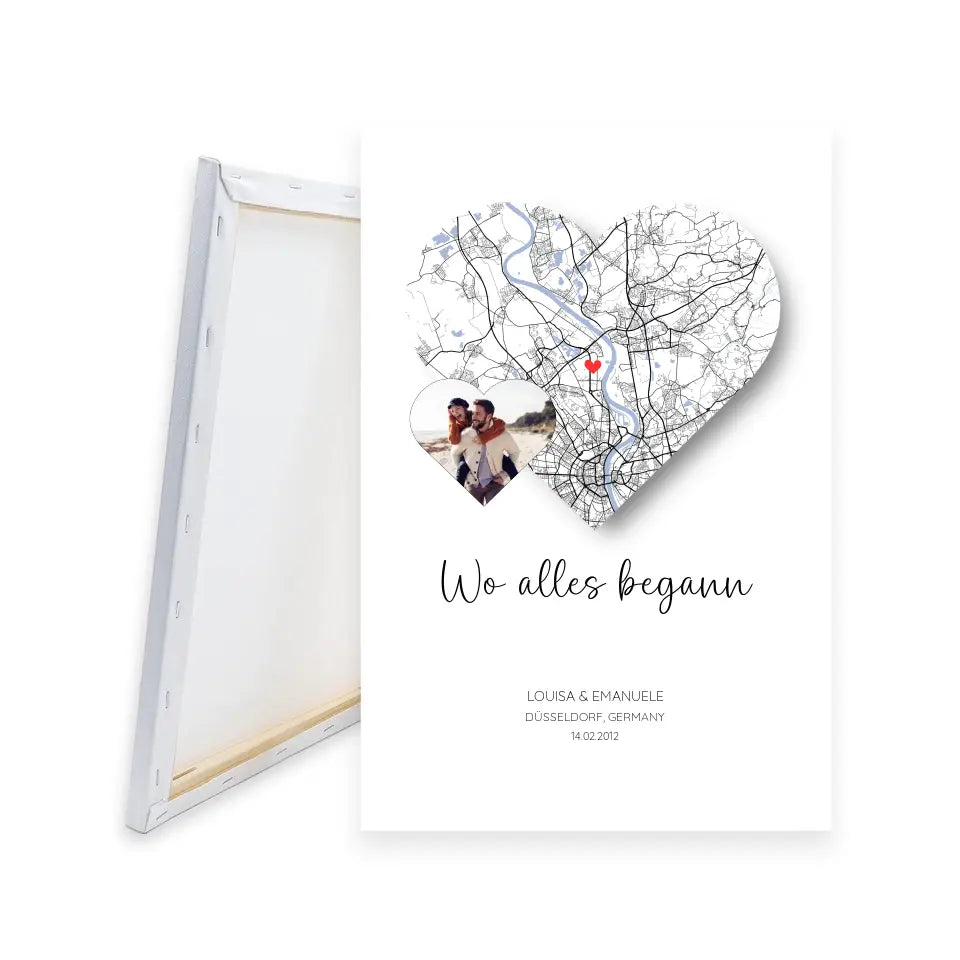 Wo alles begann Leinwand mit Foto - Personalisiert