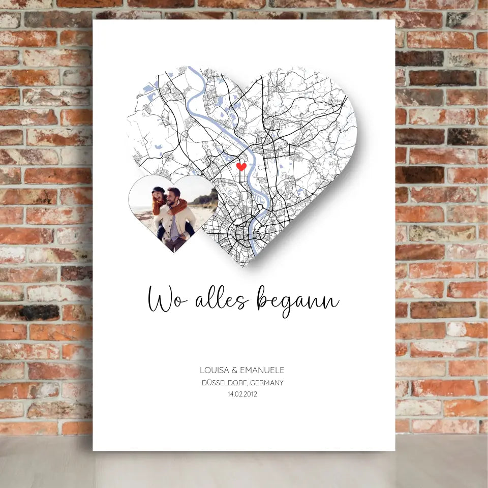 Wo alles begann Leinwand mit Foto - Personalisiert