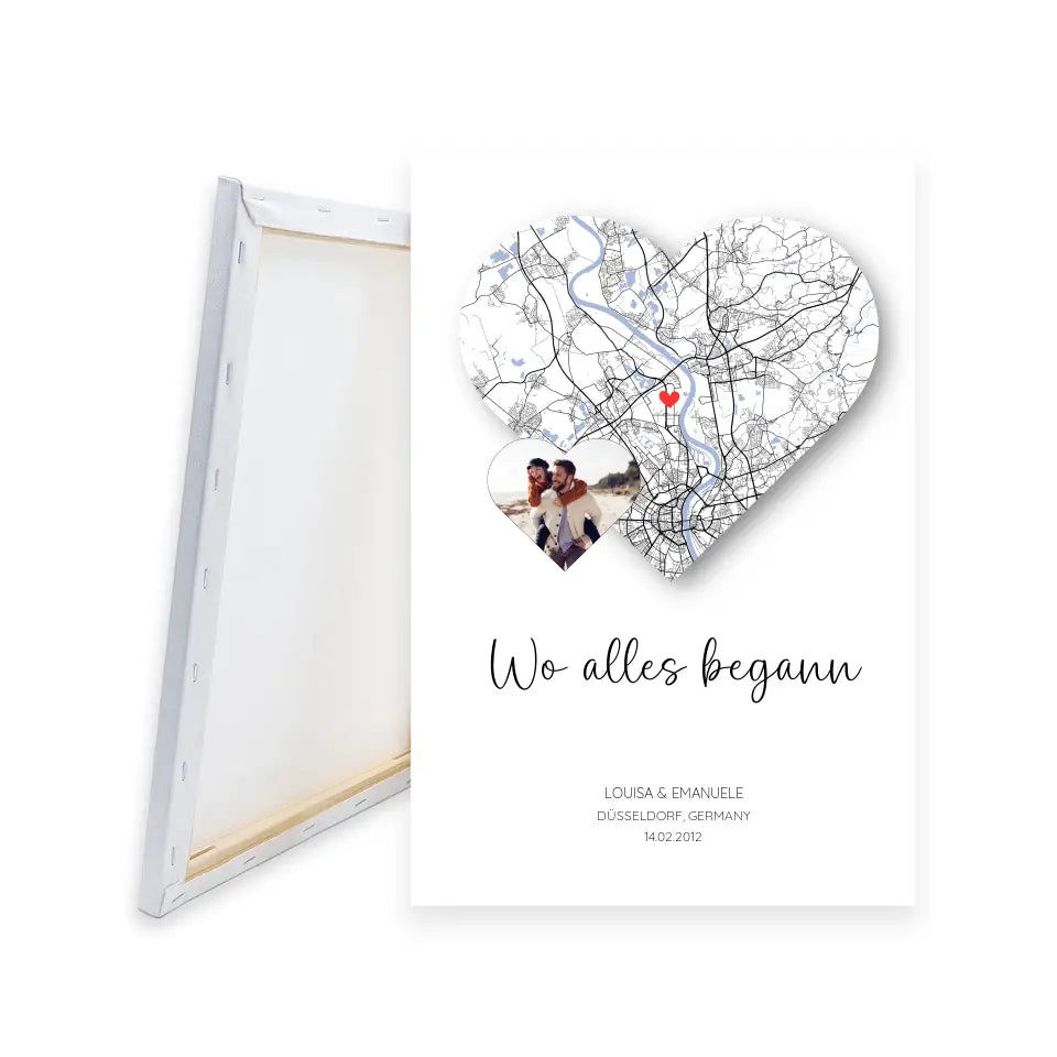Wo alles begann Leinwand mit Foto - Personalisiert
