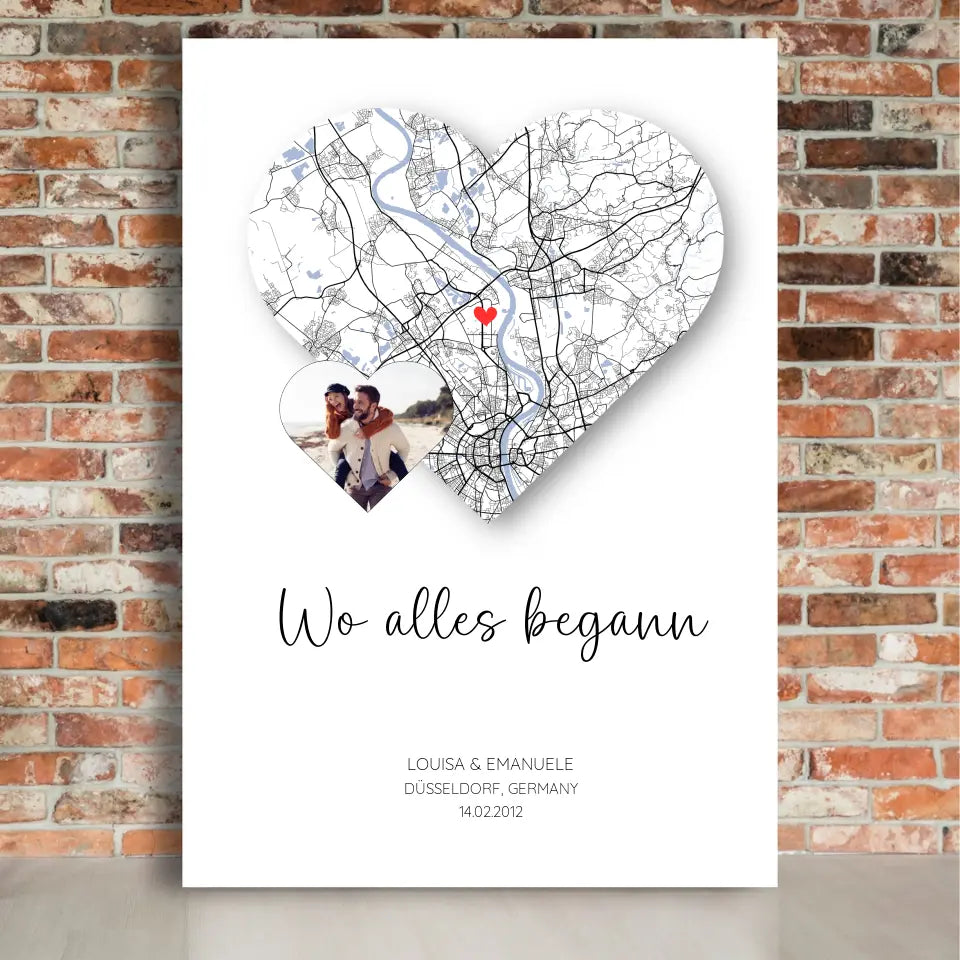 Wo alles begann Leinwand mit Foto - Personalisiert