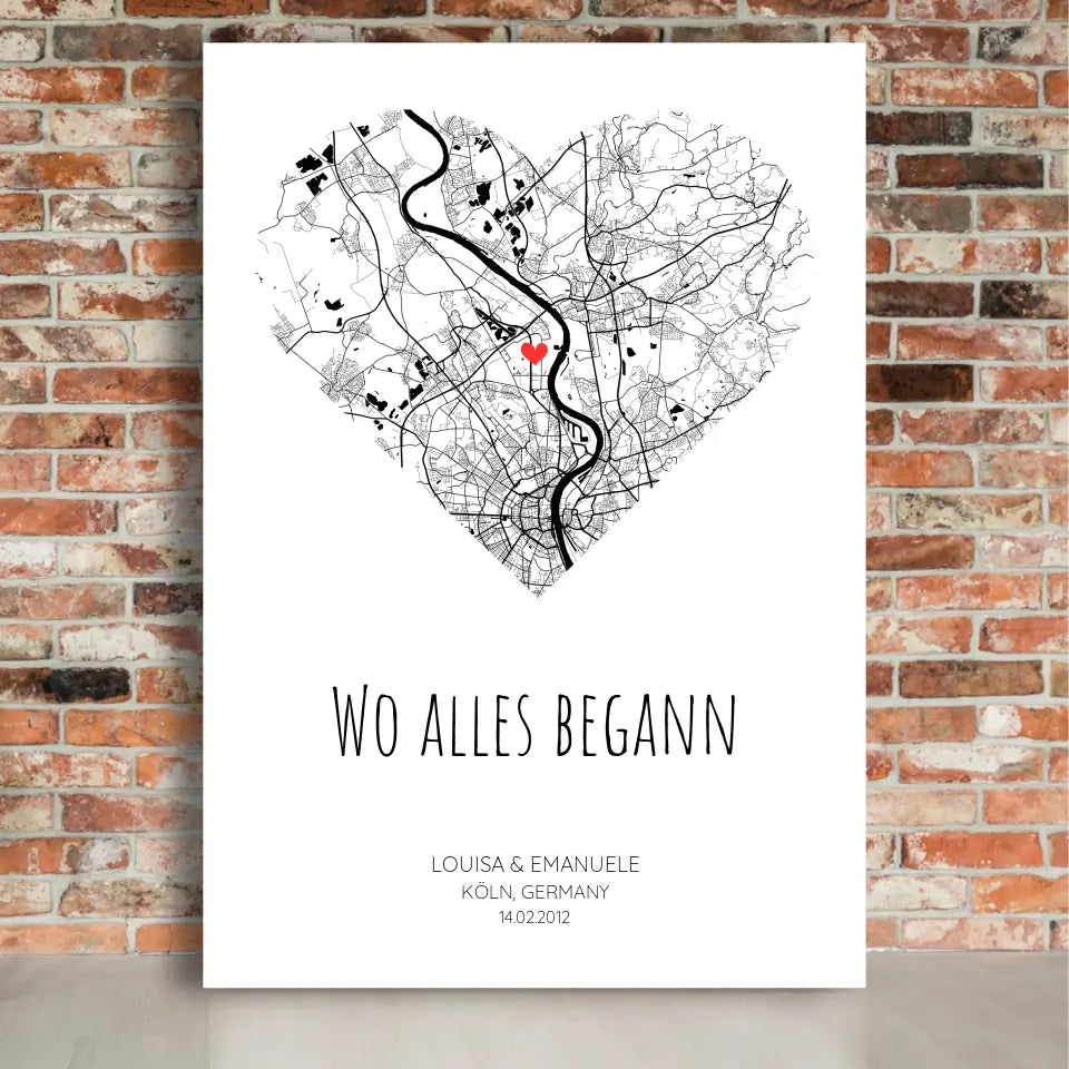 Wo alles begann - Personalisierbare Leinwand