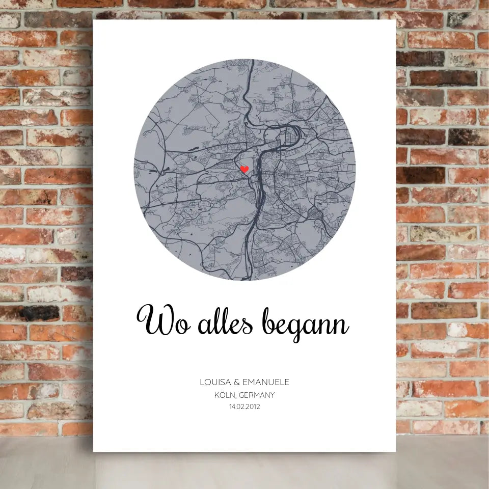 Wo alles begann - Personalisierbare Leinwand