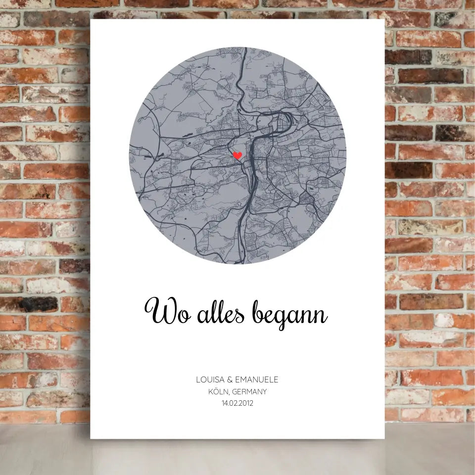Wo alles begann - Personalisierbare Leinwand