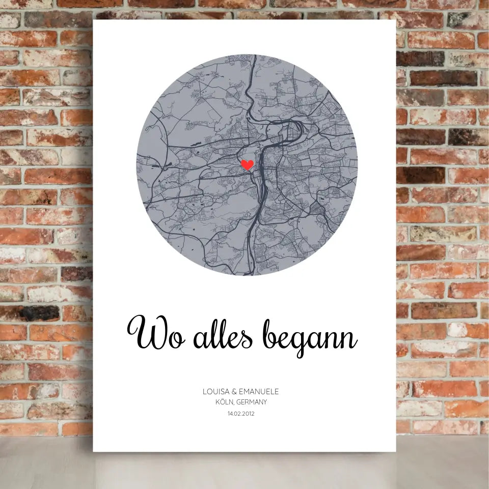 Wo alles begann - Personalisierbare Leinwand
