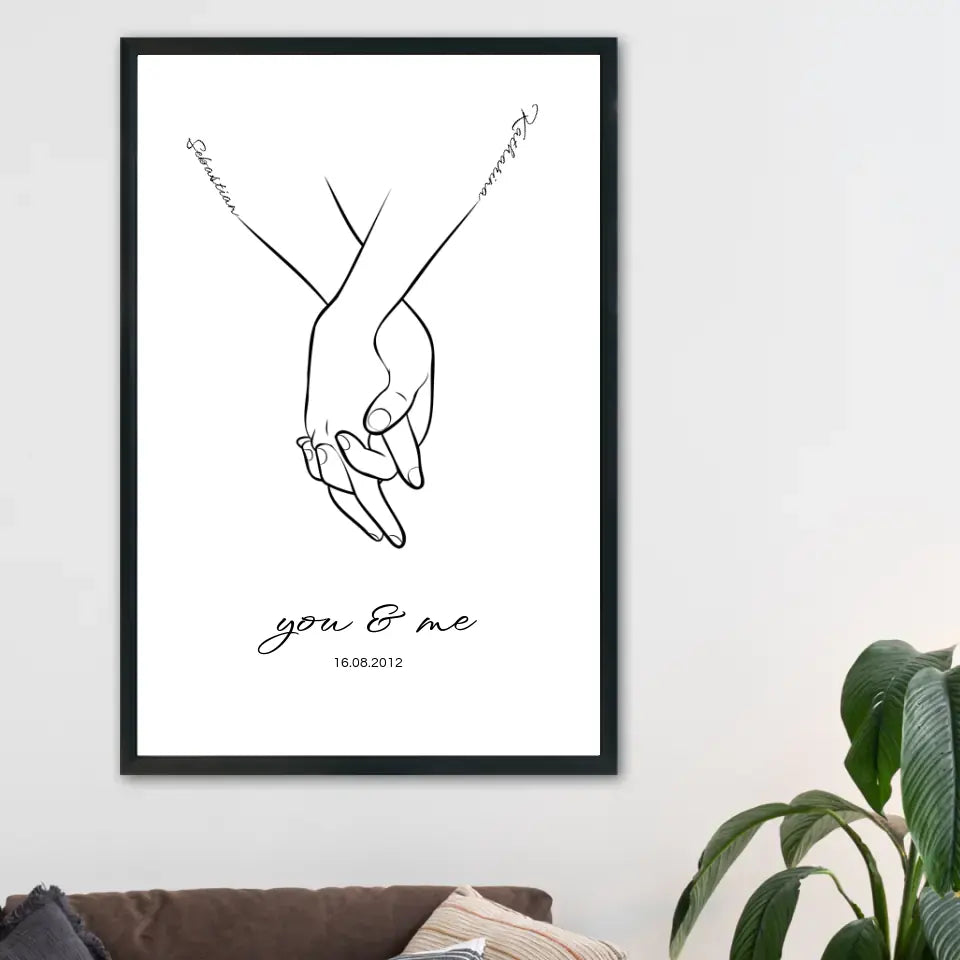 Hand in Hand Namen - Personalisiertes Poster