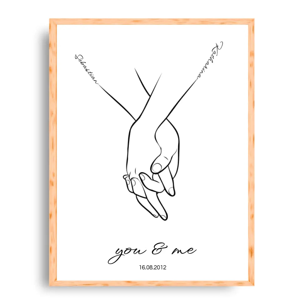 Hand in Hand Namen - Personalisiertes Poster