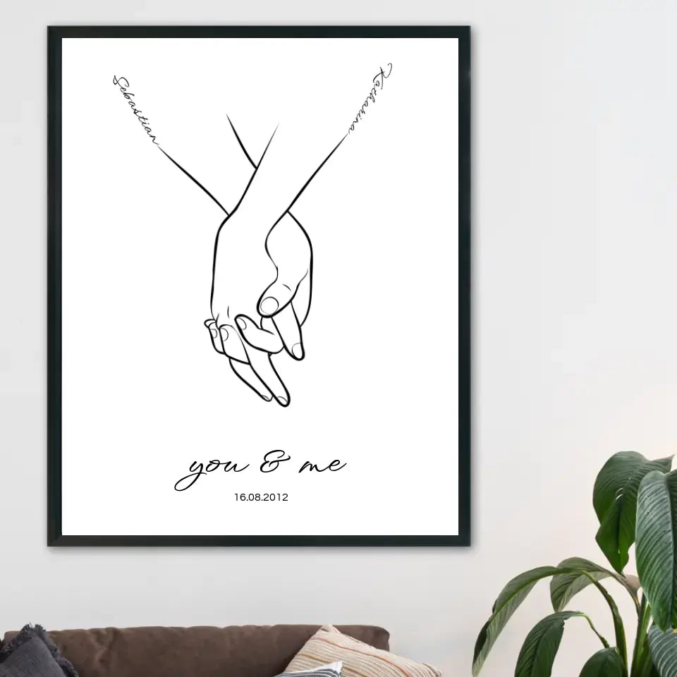 Hand in Hand Namen - Personalisiertes Poster