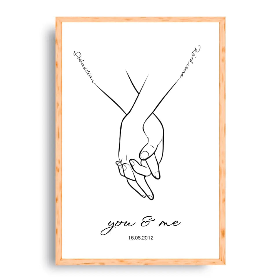 Hand in Hand Namen - Personalisiertes Poster