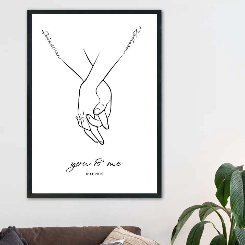 Hand in Hand Namen - Personalisiertes Poster