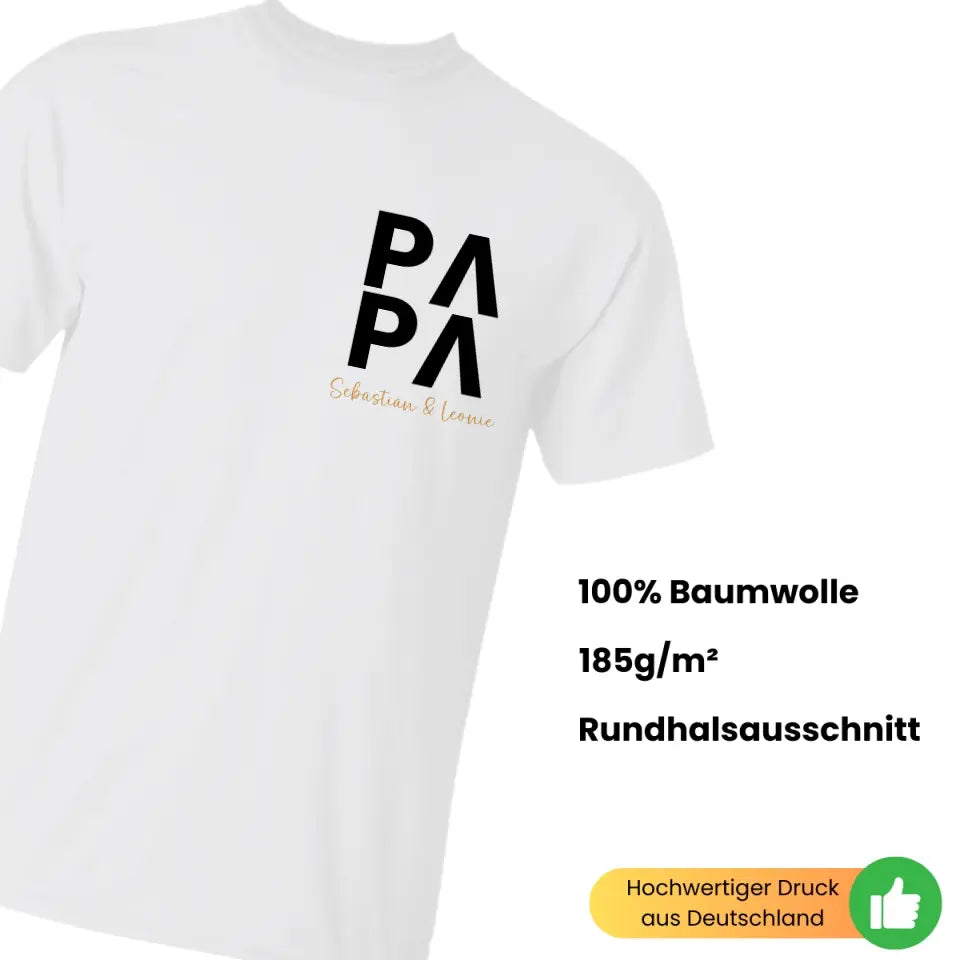 Papa T-Shirt - Personalisiert mit Namen