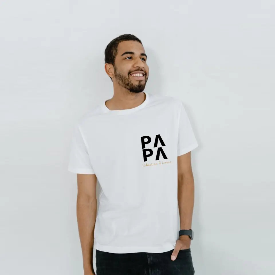 Papa T-Shirt - Personalisiert mit Namen