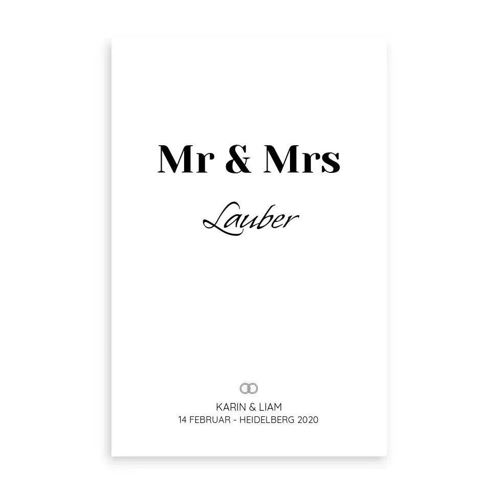 Mr & Mrs - Personalisiertes Poster