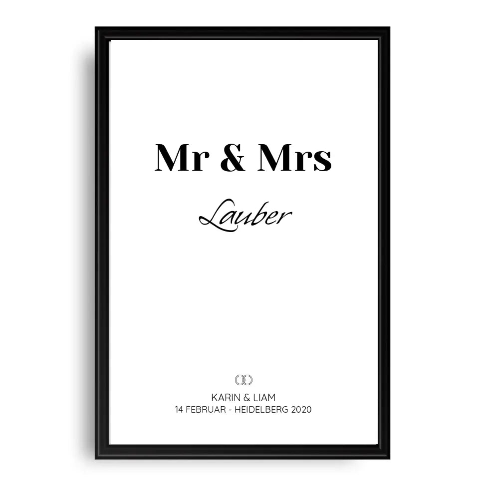 Mr & Mrs - Personalisiertes Poster