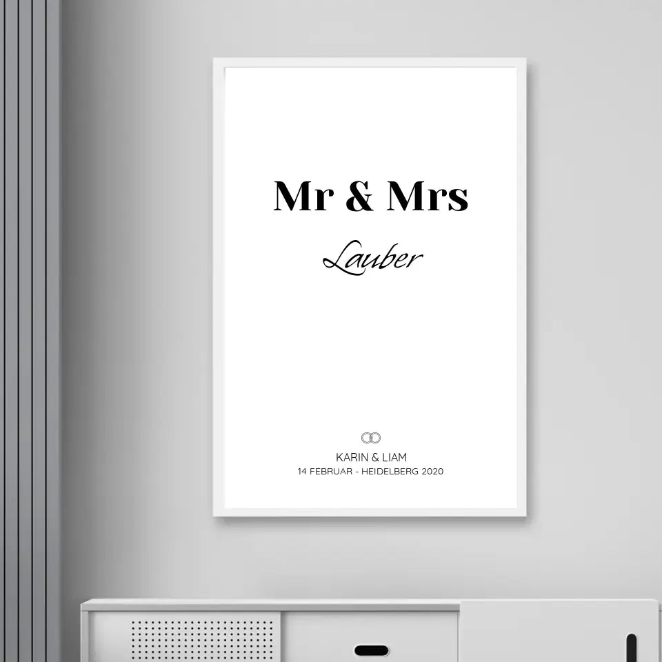Mr & Mrs - Personalisiertes Poster