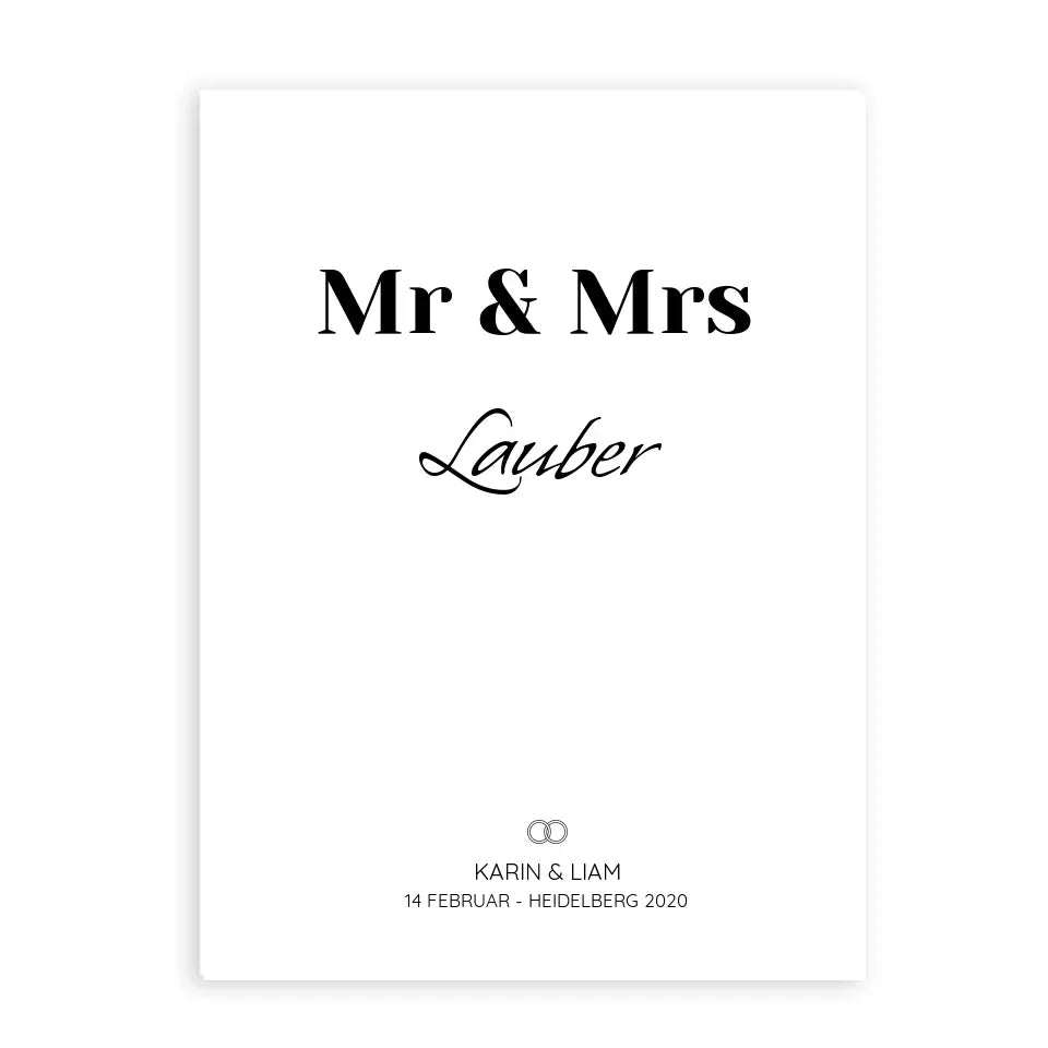 Mr & Mrs - Personalisiertes Poster