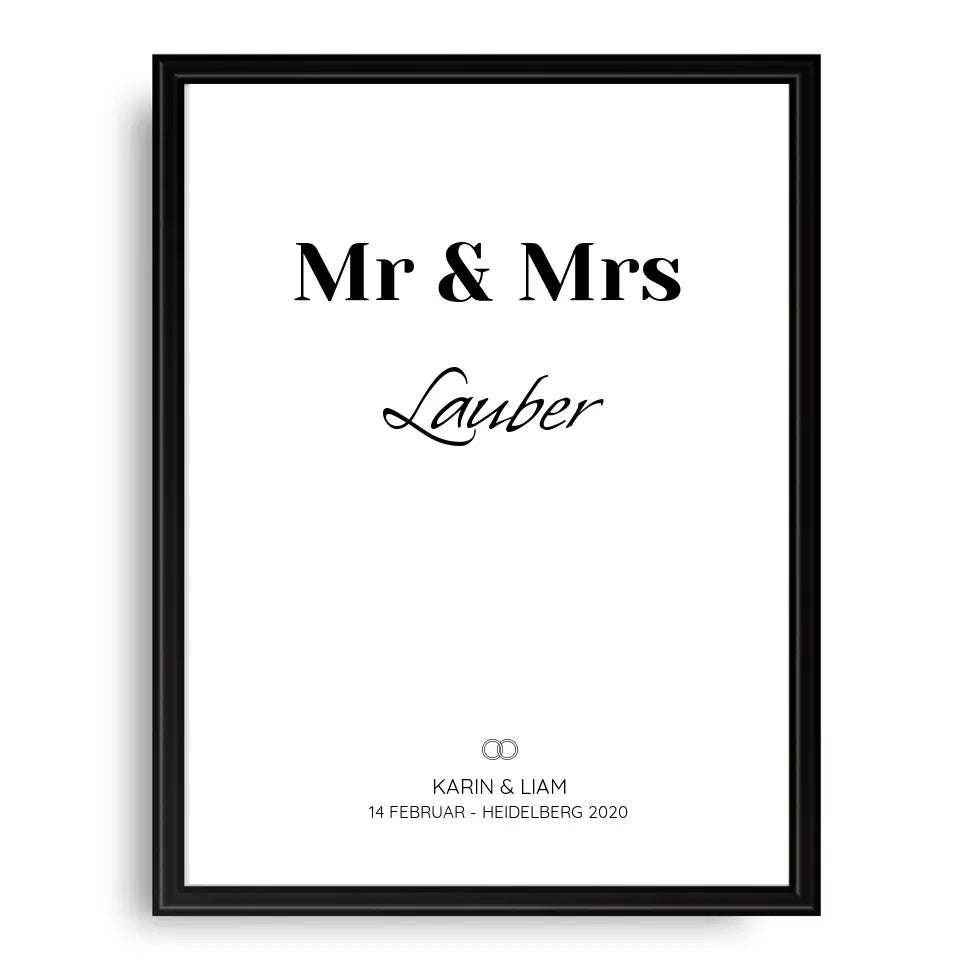 Mr & Mrs - Personalisiertes Poster