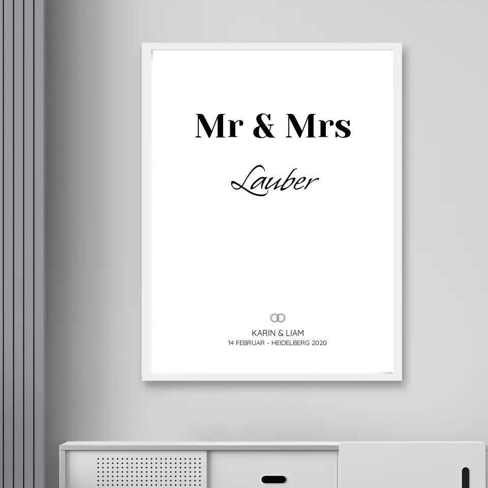 Mr & Mrs - Personalisiertes Poster