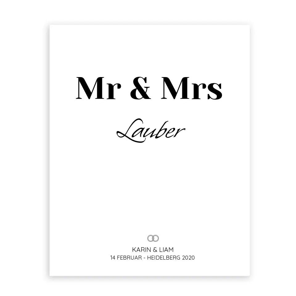 Mr & Mrs - Personalisiertes Poster