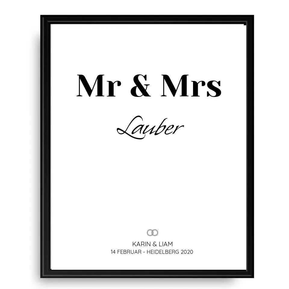Mr & Mrs - Personalisiertes Poster
