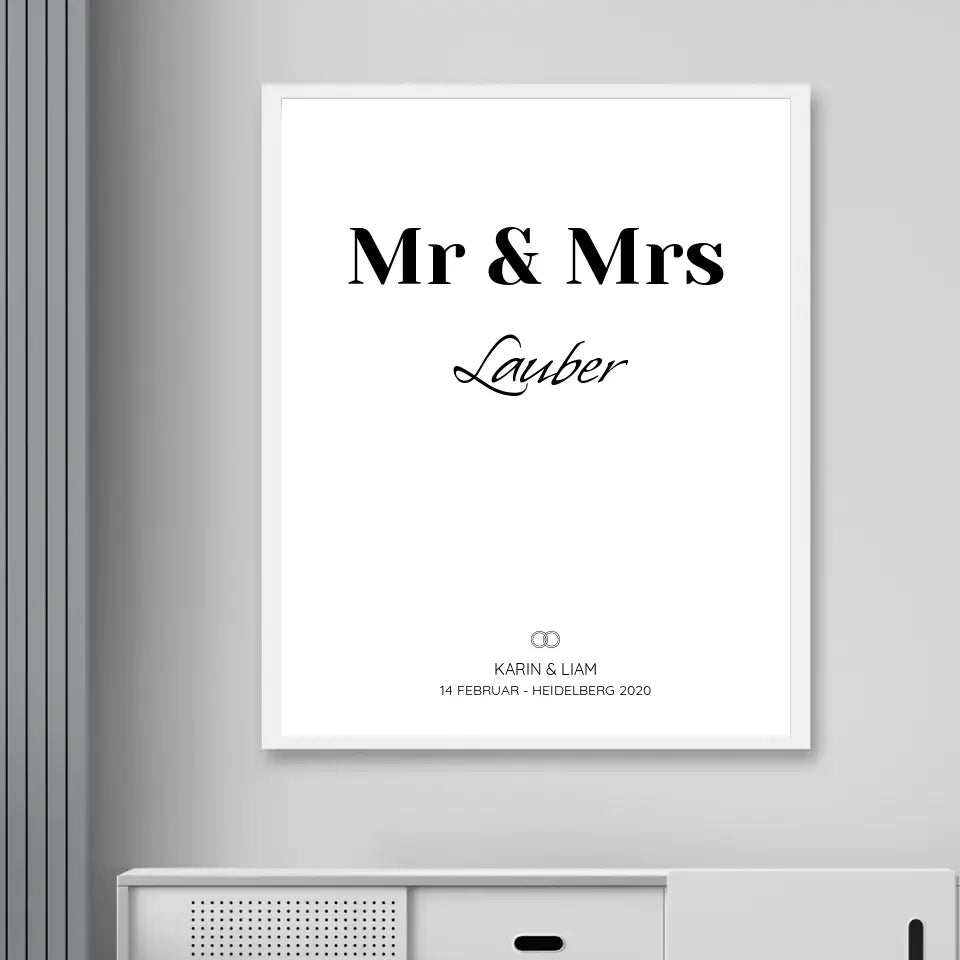 Mr & Mrs - Personalisiertes Poster