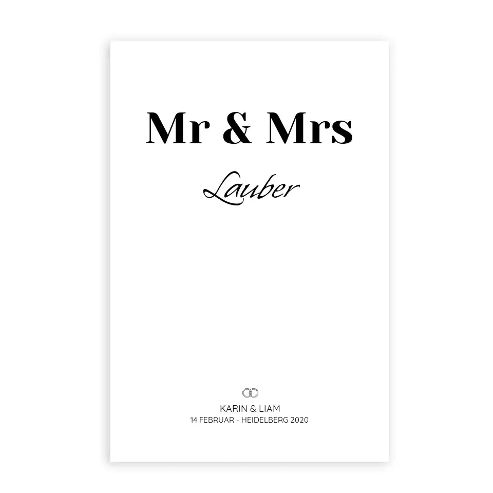 Mr & Mrs - Personalisiertes Poster