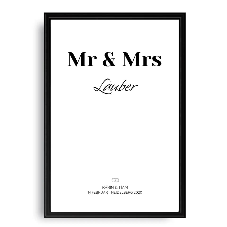 Mr & Mrs - Personalisiertes Poster