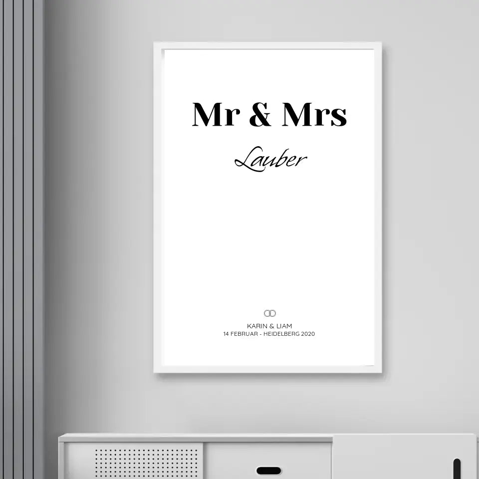 Mr & Mrs - Personalisiertes Poster