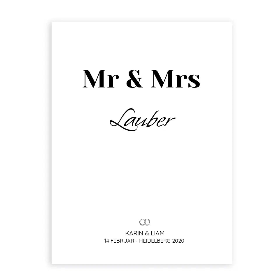 Mr & Mrs - Personalisiertes Poster