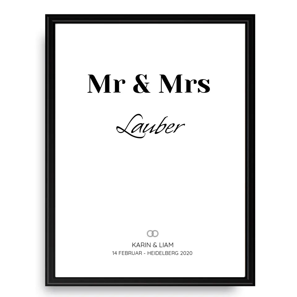 Mr & Mrs - Personalisiertes Poster