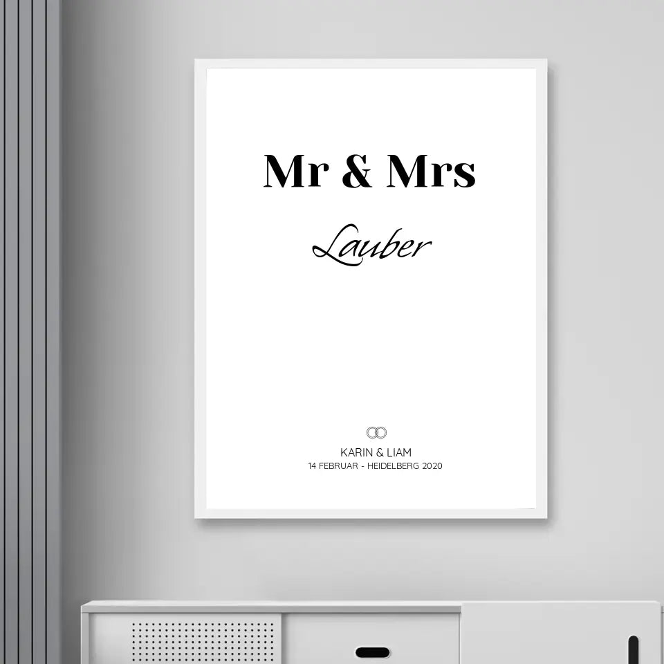 Mr & Mrs - Personalisiertes Poster