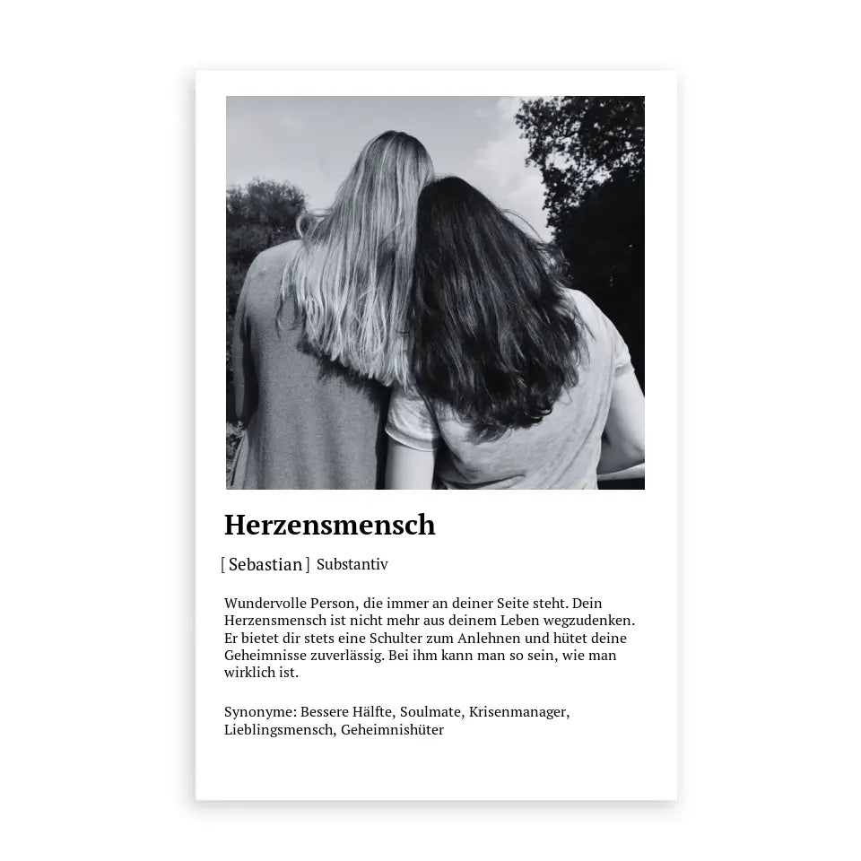 Herzensmensch Definitionsposter - Personalisierbar