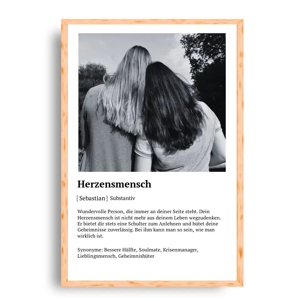 Herzensmensch Definitionsposter - Personalisierbar