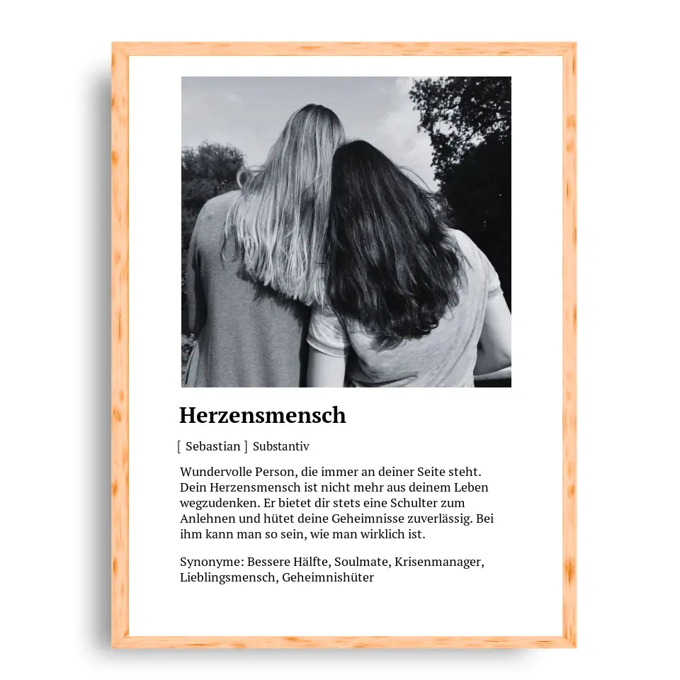 Herzensmensch Definitionsposter - Personalisierbar
