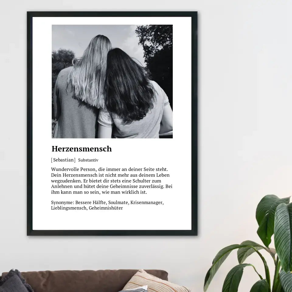 Herzensmensch Definitionsposter - Personalisierbar