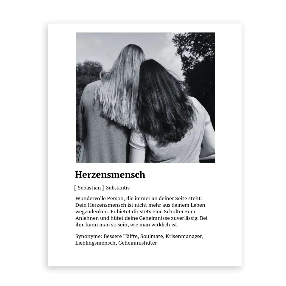 Herzensmensch Definitionsposter - Personalisierbar