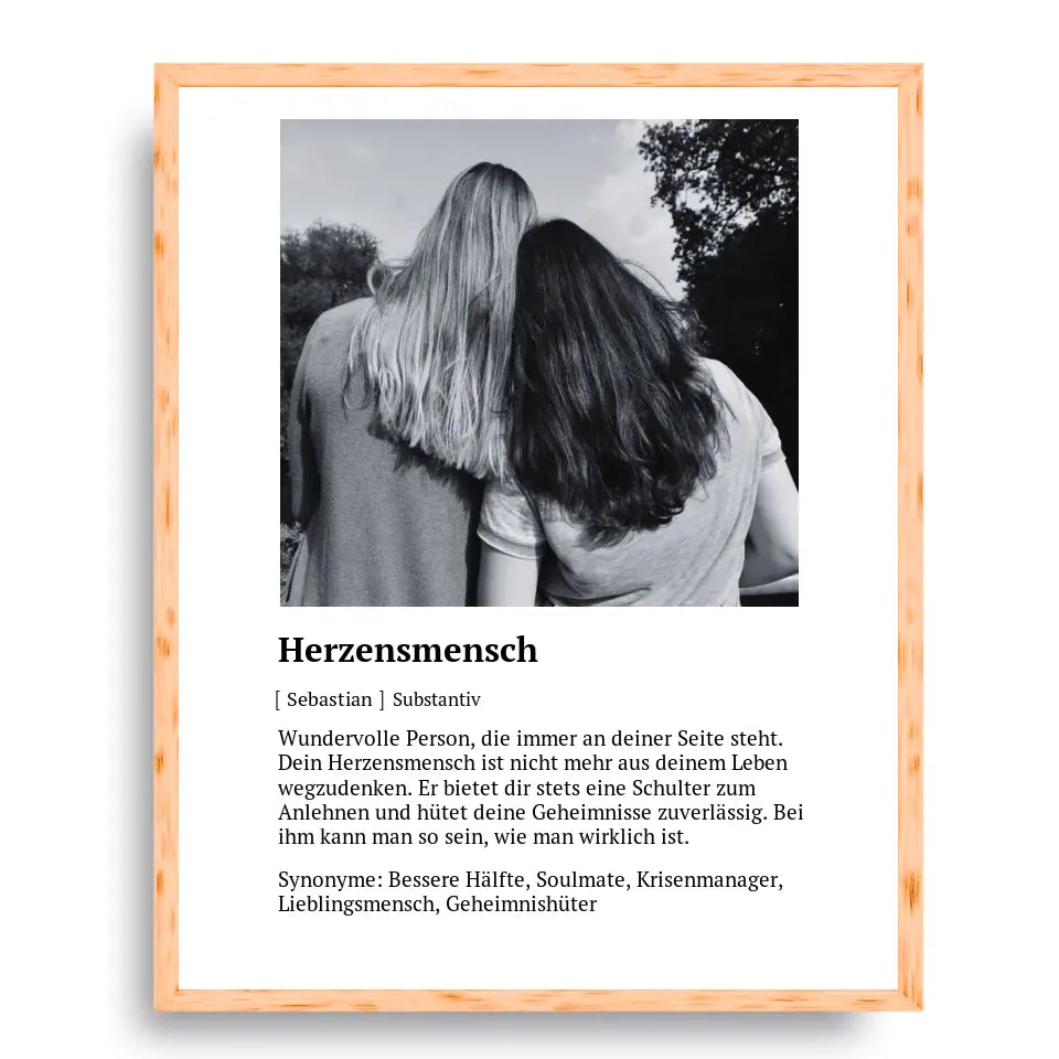 Herzensmensch Definitionsposter - Personalisierbar